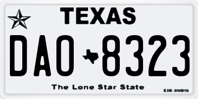 TX license plate DAO8323