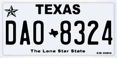 TX license plate DAO8324