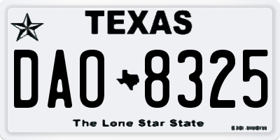 TX license plate DAO8325