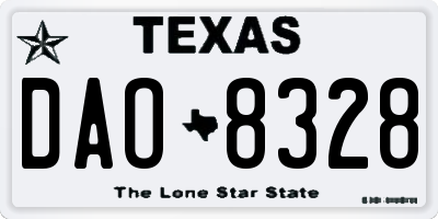 TX license plate DAO8328