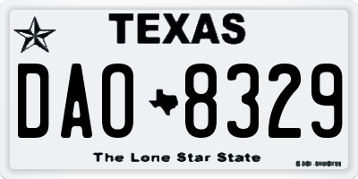 TX license plate DAO8329