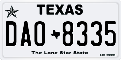 TX license plate DAO8335