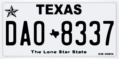 TX license plate DAO8337