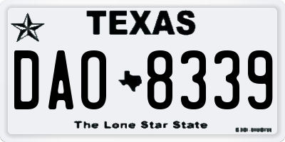 TX license plate DAO8339