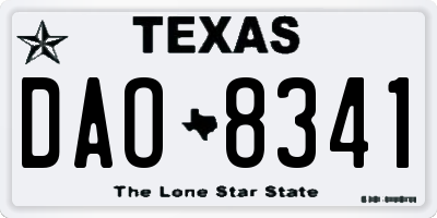 TX license plate DAO8341