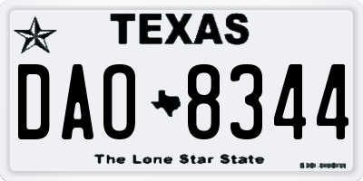TX license plate DAO8344