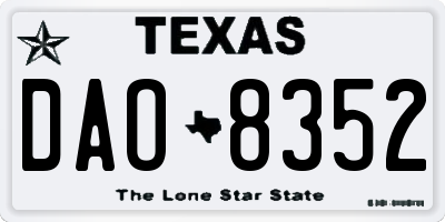 TX license plate DAO8352