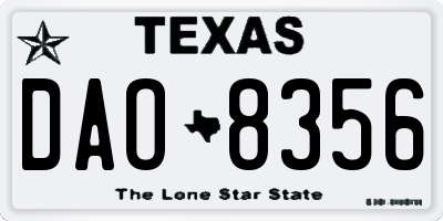 TX license plate DAO8356
