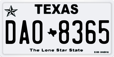 TX license plate DAO8365