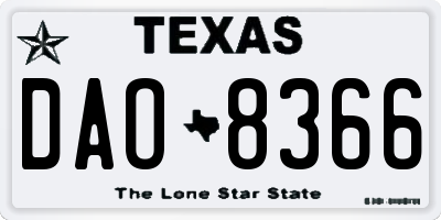 TX license plate DAO8366