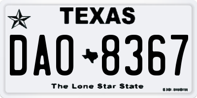 TX license plate DAO8367