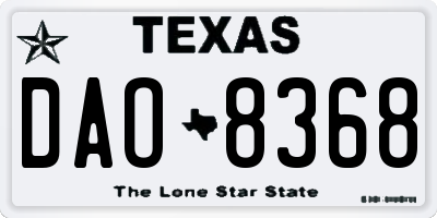 TX license plate DAO8368