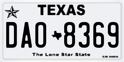 TX license plate DAO8369
