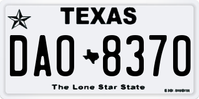 TX license plate DAO8370