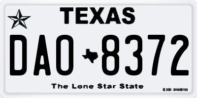 TX license plate DAO8372
