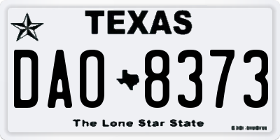 TX license plate DAO8373