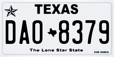 TX license plate DAO8379