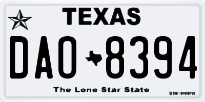 TX license plate DAO8394