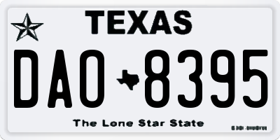 TX license plate DAO8395
