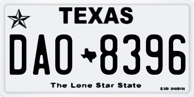 TX license plate DAO8396