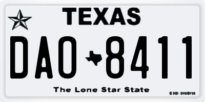 TX license plate DAO8411