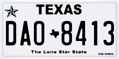 TX license plate DAO8413