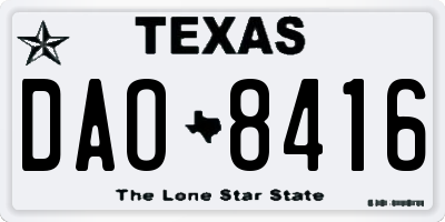 TX license plate DAO8416