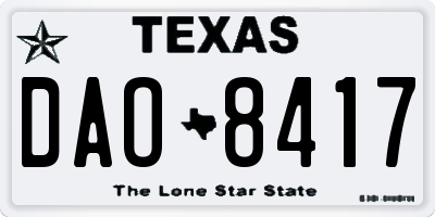TX license plate DAO8417