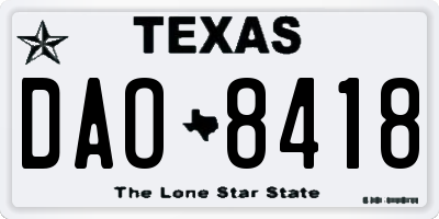 TX license plate DAO8418