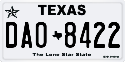 TX license plate DAO8422