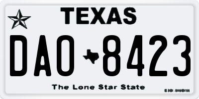 TX license plate DAO8423
