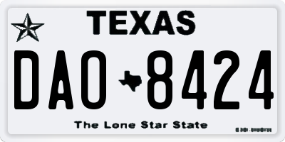 TX license plate DAO8424