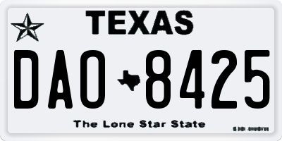 TX license plate DAO8425