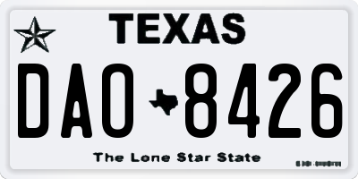 TX license plate DAO8426