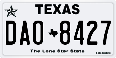 TX license plate DAO8427