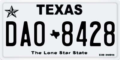 TX license plate DAO8428