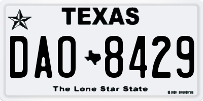 TX license plate DAO8429