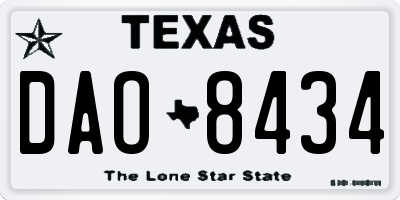 TX license plate DAO8434