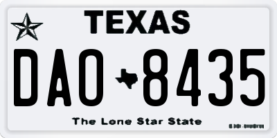 TX license plate DAO8435