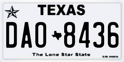 TX license plate DAO8436