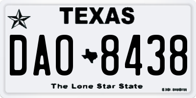 TX license plate DAO8438