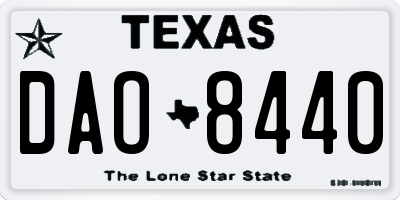 TX license plate DAO8440