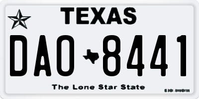 TX license plate DAO8441
