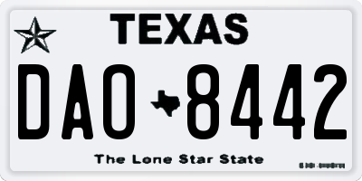 TX license plate DAO8442
