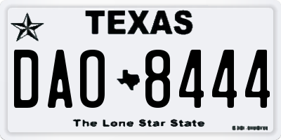 TX license plate DAO8444