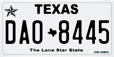 TX license plate DAO8445