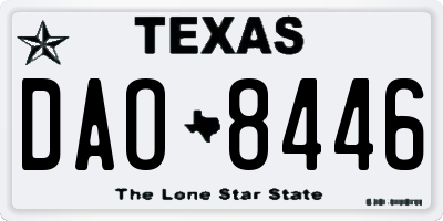 TX license plate DAO8446