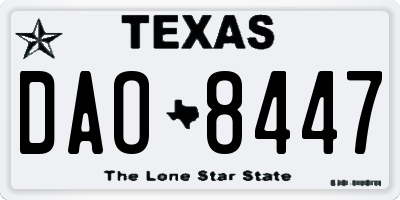 TX license plate DAO8447