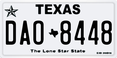 TX license plate DAO8448