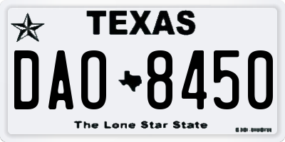 TX license plate DAO8450